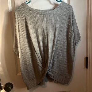 Paper Crane Gray Ribbed Knit Tunic Top